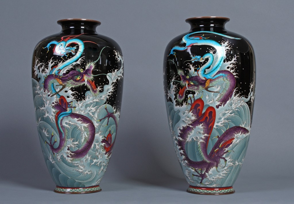 Teitaro Dragon Vases